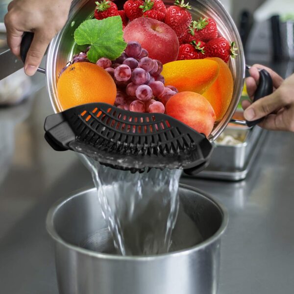 Clip-On Silicone Strainer – Universal Fit for All Pots and Pans - Image 2