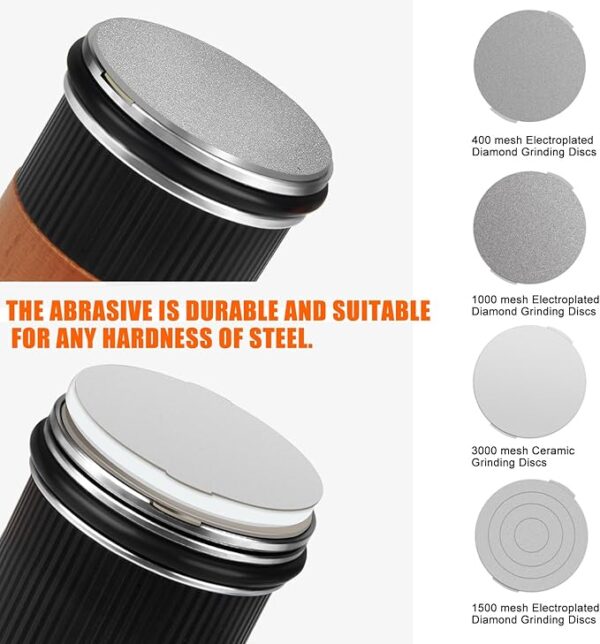 Upgraded Rolling Knife Sharpener Tool – Diamond & Ceramic Sharpening Kit with 15° & 20° Magnetic Guides - Image 2