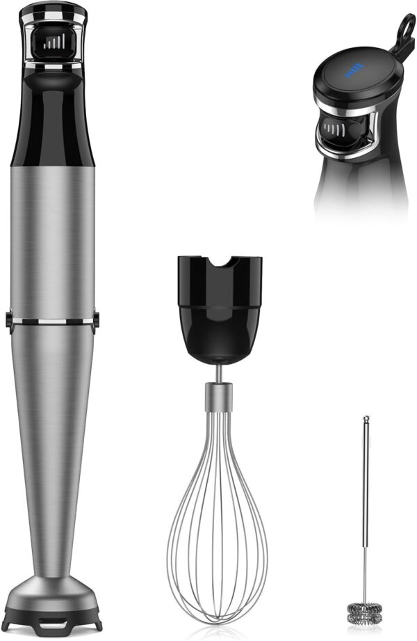1100W Immersion Blender Handheld – 3-in-1 Corded Stick Blender with Trigger Speed Control