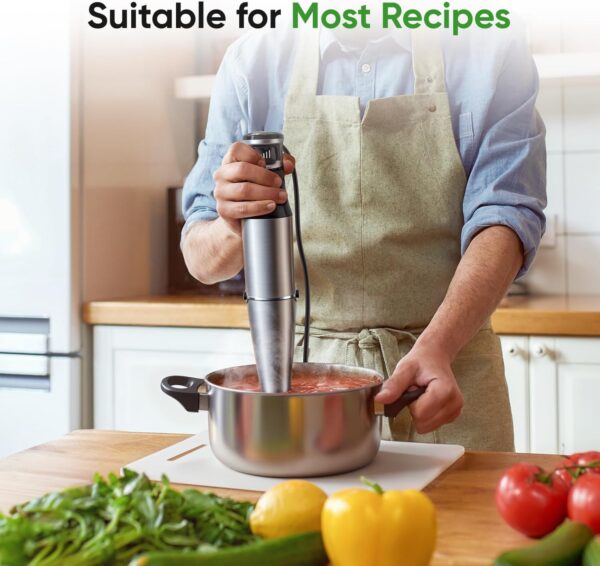 1100W Immersion Blender Handheld – 3-in-1 Corded Stick Blender with Trigger Speed Control - Image 5