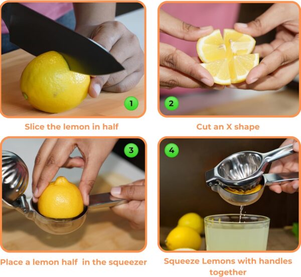 Steel Lemon Squeezer – Premium Extra-Large Solid Metal Bowl for Effortless Juice Extractio - Image 6