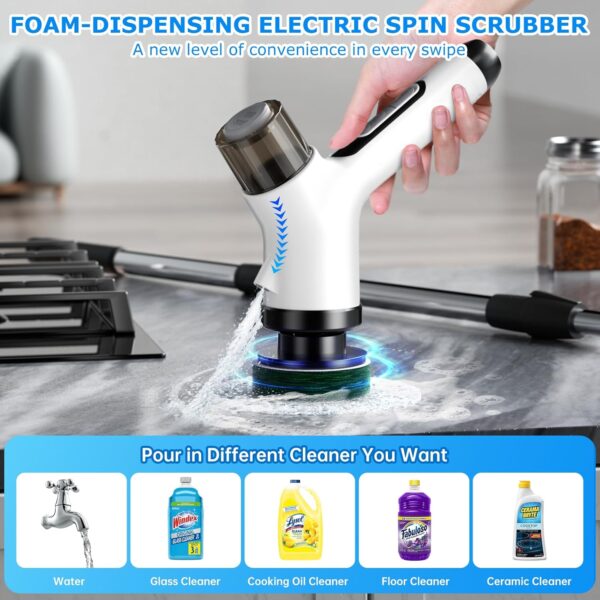 Electric Spin Scrubber – Cordless 2-Speed Cleaning Brush with Remote Control & IPX7 Waterproof Design - Image 2