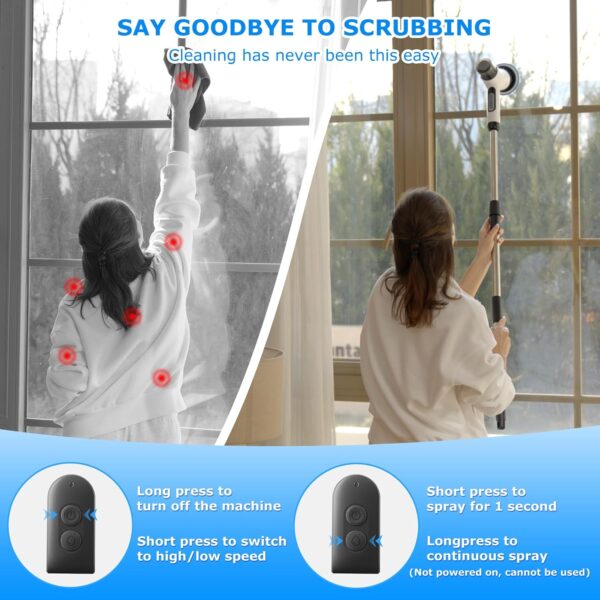 Electric Spin Scrubber – Cordless 2-Speed Cleaning Brush with Remote Control & IPX7 Waterproof Design - Image 3