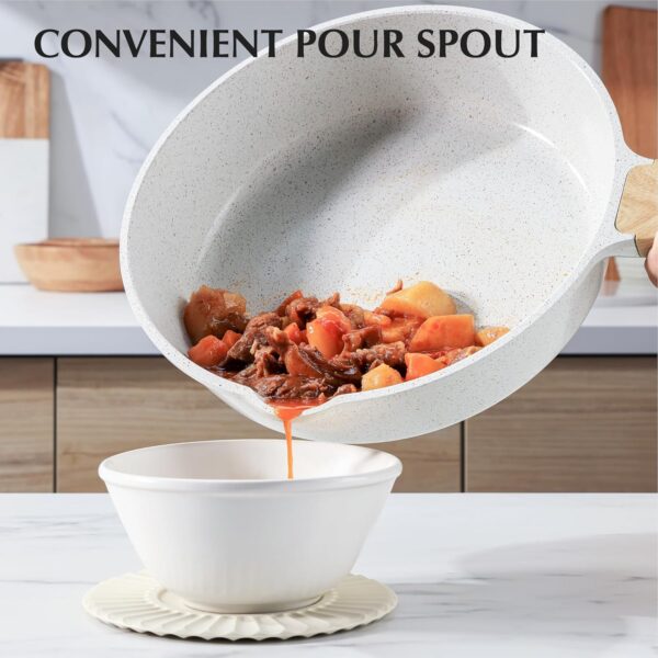 Nonstick Ceramic Cookware Set – Healthy, Non-Toxic Pots & Pans with Stay-Cool Handles, Silicone Tools & Pot Protectors - Image 7